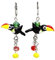Ohrringe Ohrhänger Tukan Paradiesvögel Vogel Lampwork Perlen Edelstahl #C011