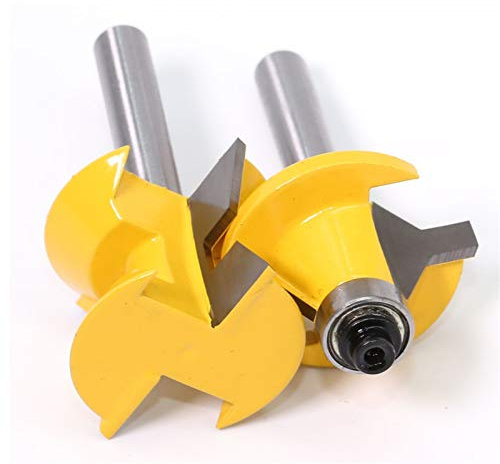 Pangocho JINchao-router bits, 120 Degree Woodworking Groove Chisel Cutter Tool Router Bit Set 8mm Shank 2Pcs, for Home & DIY