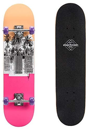 meteor Holz Skateboard Kinder Mini Cruiser Kickboard Skateboard Rollen Board Old School Holz Deck Retro Skateboard Jungen Kinder Mini-Board