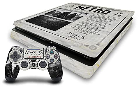 Head Case Designs Offizielle Zugelassen Assassin's Creed Zeitung Syndikat Grafiken Vinyl Haut Gaming Aufkleber Abziehbild kompatibel mit Sony Playstation 4 PS4 Slim Console and DualShock 4 Controller