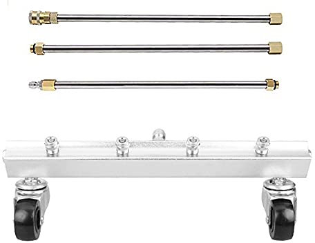 1Pcs Hochdruckreiniger Unterwagenreiniger Bodenbürste mit 3 Verlängerungsstab Gerade Stange, 65°/25° Straßenreinigungsdüse Wasserbesen 2 Typ zur Auswahl - Aufwärts