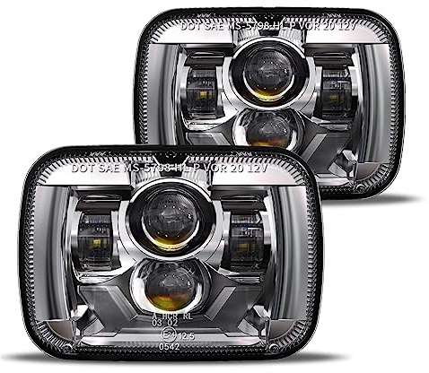 HWSTAR 2022 Upgraded 180W DOT 500% Bright Anti-glare H6054 5x7 7x6 Led Headlights,DRL Turn Signal Hi/Low Sealed Beam Compatible with Jeep Cherokee XJ Wrangler YJ Ford Chevy GMC Toyota Nissan etc Pair