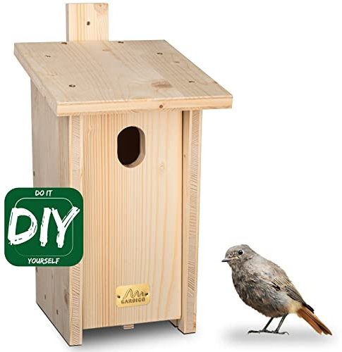 GARDIGO® Nistkasten Bausatz für Gartenrotschwanz I Vogelhaus zum selber Bauen I Made in Germany I Vogelhäuschen aus Holz zum aufhängen