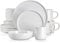 Tafelservice Steingut, vancasso SESAM Geschirrservice, 16 teiliges Kombiservice, mit Kuchentellern, Flachtellern, Kaffeetassen und Schalen, Scandinavian Design für 4-12 Personen