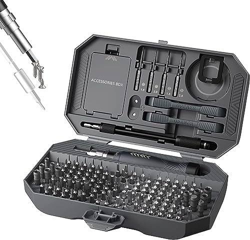 JAKEMY - Set di cacciaviti di precisione regolabile, kit di cacciaviti professionali per computer portatili 164 in 1, con cacciavite Torx T5 T6 per telefono/occhiale/orologio, RC auto/console