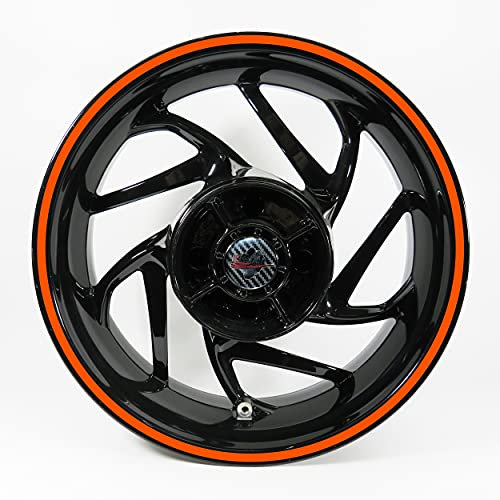Felgenrand Aufkleber Motorrad Auto Neon Orange Breite 9 mm 17 Zoll X700103