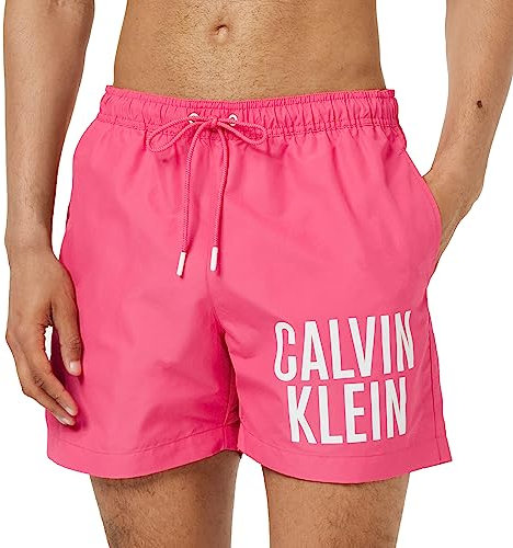 Calvin Klein Short De Bain Homme Medium Drawstring Long, Rose (Pink Flash), XXL
