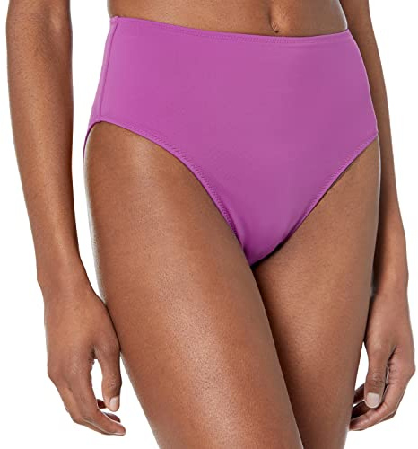 Amazon Essentials Damen Bikinihose mit Hohem Bund und Hohem Beinausschnitt, Violett, 42