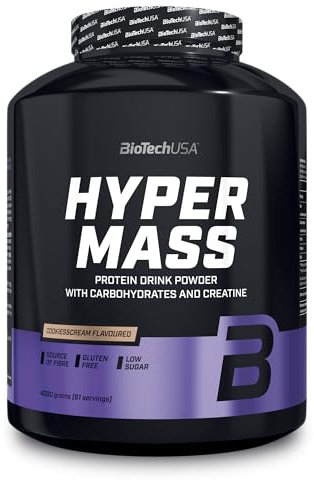 BioTechUSA Hyper Mass | Prise de masse avec mélange de glucides et de protéines | Créatine micronisée | Sans gluten, 4 kg, Cookies & cream