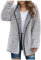 Jilijia Felpa oversize da donna con cappuccio invernale caldo soffice pile senza cerniera casual felpa con cappuccio giacca Outwear cappotto cardigan con tasche