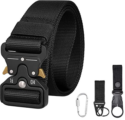 Siyecioa Cinturone Tattico Militare, Cintura Tattica per Uomo Heavy Duty Nylon con Sicurezza Fibbia in Metallo a Sgancio Rapido, per Sport e All’aria Aperta, Caccia Trekking Esercizi Sportive Lavoro