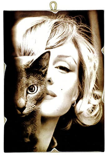 KUSTOM ART Bild im Vintage-Stil, Serie Hollywood Schauspieler Marilyn Monroe, Kunstdruck auf Holz, 25 x 18 cm.