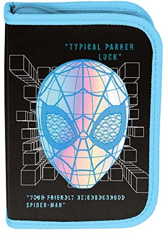 PASO Kinder Federtasche 22-TLG. - Spider-Man - Schwarz/Blau