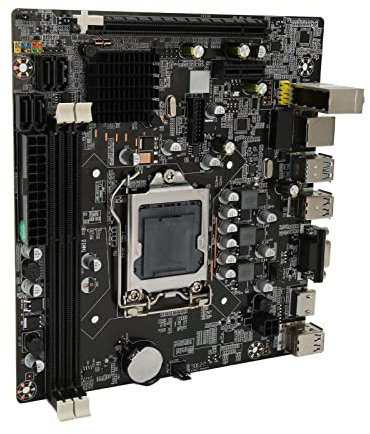 Carte Mère H61 Desktop M ATX, Carte Mère DDR3 LGA1155 CPU PCIE 16X Graphique HDMI VGA USB3.0/2.0 SATA, Double Canal 1155 Broches