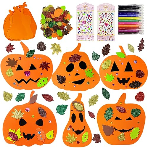 Byhsoep Herbst Basteln für Kinder und Halloween & Kürbis Bastelset | Halloween Basteln Kinder,Kinder Halloween-Dekorationen, Kürbis Bastelset DIY