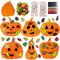 Herbst Basteln für Kinder,126 Stück Halloween & Herbst DIY Kürbis Bastelset,Bastelset Kinder Halloween,Kürbis Dekorationen für Herbst und Halloween,Kinder Bastelset