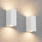 Aipsun 2 Stück Wandleuchten GU10 Außen/Innen, Wasserdicht IP65 Modern Wandlampe Außen,Aluminium Aussenleuchte Außenlampe Wand, Wandlampe für Eingang Terrasse, ohne Leuchtmittel（Weiß