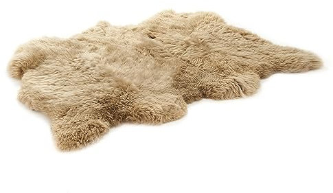 Cakla Lammfell Echt 150 cm x 110 cm, Genäht aus DREI Ledern - Lammfell Teppich - 100% Bio - Schaffell Echt - Dekofell - Schafsfell Felle
