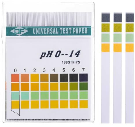 ZCSOWE pH Teststreifen 100 Stck Lackmus Testpapier Messbereich 0-14 Indikator Universalpapier Säuretest für Aquarien Trinkwasser Checken Sie Ihren Säure-Basen-Haushalt über den Speichel