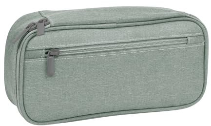 Vicloon Federmäppchen, Große Kapazität Mäppchen, Pencil Case 5 Fach Federmappe Tragbare Federtaschen Etui Stifte Duarable Stifttasche Bleistifttasche Teenager Bleistift Beutel für Schule, Büro(Grau)