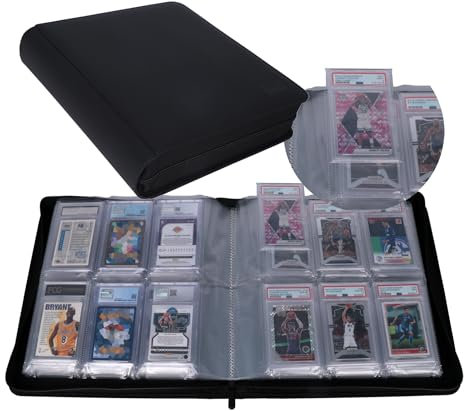 Rieton Graded Card Binder - Holds 72 PSA Slabs, 6 Pocket Slab Binder for PSA, CGC, CSG, FCG, FGS Slabs, Black, PSAbinder672W