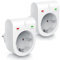 Arendo - 2x Überspannungsschutzadapter - Schuko Schutz-Adapter - Blitzschutz - bis zu 3500 W - IP 20 - integrierter Berührungsschutz - Überspannungsschutz mit LED-Funktionsanzeige - 2er Set