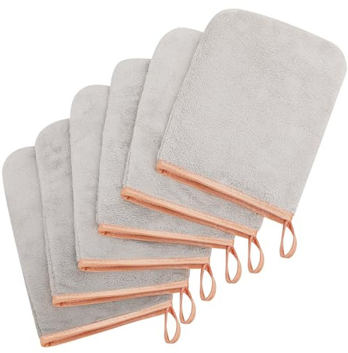 GRBAIN Gant de Toilette Microfibre Coton pour Bébé et Enfant - Serviette Visage - Gant Douche - 6 Pièces-C