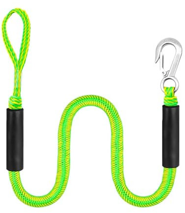 Corde d'amarrage - Corde d'amarrage élastique, Corde de Quai sécurisée | Ligne de Quai Polyvalente réglable de 4 Pieds, Ligne de Quai de Jet Ski avec élastique intégré, Ligne de Quai él