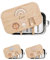 wunderwunsch® - Personalisierte Brotdose für Kinder - Robuste und Individuelle Edelstahl Brotdose mit Namen - Personalisierte Geschenke für Kinder (klein Edelstahl,Regenbogen beige)