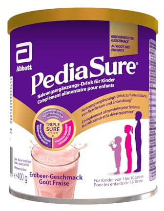 PediaSure Shake Fraise - Complément alimentaire pour enfants - Shake contenant multivitamines et minéraux, des protéines et des oméga 3 et 6 - À partir de 1 an - 1 x 400 g