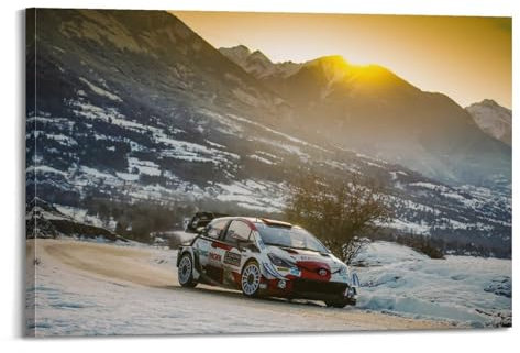 GLMHOK JDM Style WRC Rallye-Rennwagen-Poster, GR Yaris, Sportwagen, dekoratives Gemälde, Leinwand, Poster, 20 x 30 cm
