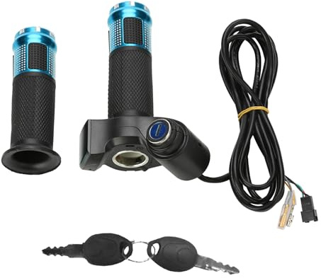 Ausla E-Scooter Esa 1919 Ekfv Spare Parts Throttle Lever Drehbare Gasgriffe mit LED-Anzeige für Elektrofahrrad, Roller, Dreirad, 12–84 V Spannung (BLUE)