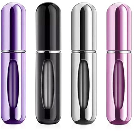 4 Pièces Vaporisateur Parfum Vide Voyage - Mini Bouteille Portable Pour Sac à Main, Bagages de Poche - Flacon Réutilisable Pour Femmes et Hommes