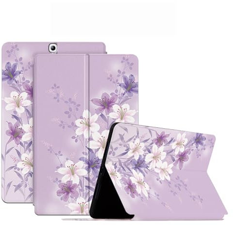 DayQiQiPu Caso per Samsung Galaxy Tab S2 8,0 Pollici 2015 SM-T710/ T713/ T715 Ultrasottile con Motivo di Serie di Fiori in Pelle PU Flip con Custodia Protettiva per Auto Sveglia/Sonno,03