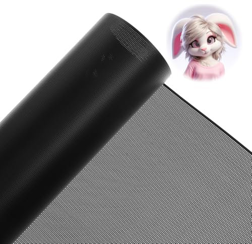 Schwarz Fursuit Eye Mesh 1m×30cm Sublimiertes PVC-Netz Plastik Custom Mesh Weich Wasserdichtes Bedruckbares Netz Für Halloweenkostüme Furries Cosplay Rollenspiele