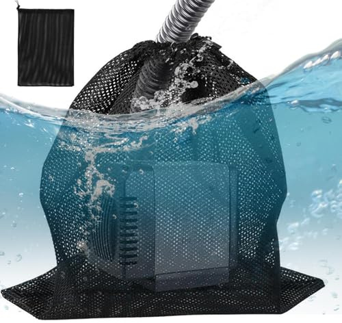 Water Pump Filter Bag - Waterproof Pump Housing, Pump Protection Bag, Pond Pump Filter Bag with Drawstring | Heavy Duty Pump Bag, Black Media Bags