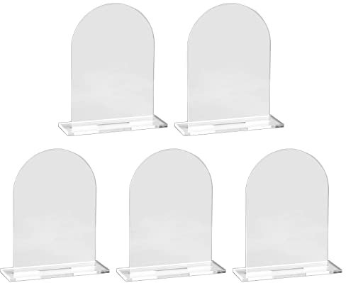 Lot de 5 panneaux de table de mariage en acrylique avec support pour décoration de restaurant