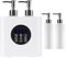 Massageöl Wärmer, 30-65℃ Temperatureinstellung Kommt mit 4x Flaschen, Double Heating Massage Oil Warmer mit LED-Anzeige -360° Surround Heizung, Automatisch, für Salon, Spa, Massage Usw, Weiß