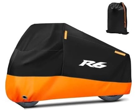 MARCAI Motorcycle Cover Motorbike Cover For YA&MAHA YZFR6 YZF R6 1999-2015 Motorcycle Outdoor Protective Cover Dust Proof Sun Protection Cover(3XL for 220-230cm)