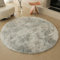 Swsen Tapis de salon rond, super doux, moelleux, dessous antidérapant, moderne, lavable, à poils longs, 90 cm de diamètre, gris Tiedye