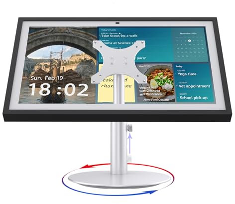 ITSHOM Ständer für Echo Show 15 (1., 2. Generation), Echo Show 21 mit Schwenk- und Neigungsdesign, 4-stufige Höheneinstellungen, Aluminium-Halterungsständer für Show 21, VESA-kompatibel für 38,1–53,3