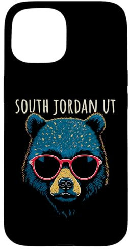 South Jordan Utah USA Cooler Bär mit Sonnenbrille Design Hülle für iPhone 15