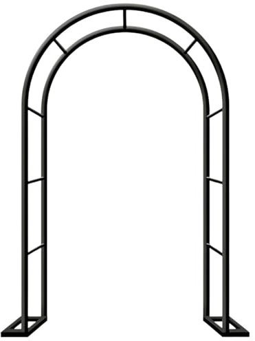 GUOGLZ Rose Arch Pergola, Wide 80cm 120cm 140cm 180cm 200cm 240cm 280cm 300cm 350cm, Metal Arbour Trellis Archway For Climbing Plants, Wedding Flower Arches(Black,80cm*200cm)