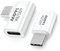 leizhan 140W Adaptador Tipo-C, Recto y 90 Grados (2 Pack), USB-C OTG para Carga Rápida y Transferencia de Datos Eficiente - Blanco