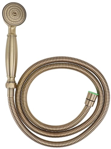 DIYEAH Messing Duschkopf Retro Stil Handbrause Mit Hochdruck Und Flexibler Schlauch FüR Badezimmer DuschzubehöR Bronze DuschdüSe Elegant