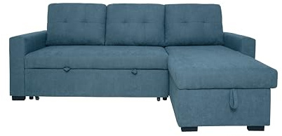MUEBLIX.COM - Sofa 3 Plazas Chaiselongue Ojuel, Chaiselonge Intercambiable, Asientos y Respaldo Acolchados, Sofa Chaiselongue Cama con Arcon, Sofas de Salón Modernos, Color Gris