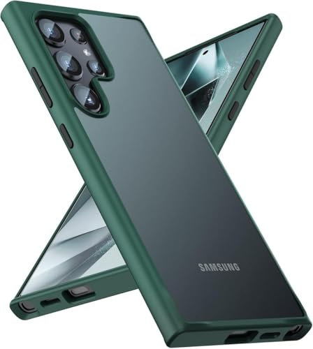 Coque Premium pour Samsung Galaxy S24 Ultra - Robuste, antichoc et élégante Technologie d’airbag pour une protection militaire. Anti-rayures, adhésive (Vert)