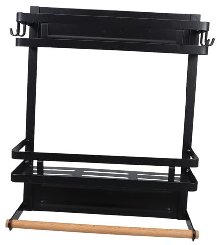 Mipcase Toalla de Papel Almacenamiento magnético para refrigerador estantes magnéticos para Nevera Organizador de Pared de Cocina Organizador de imanes de Nevera Planchar Negro