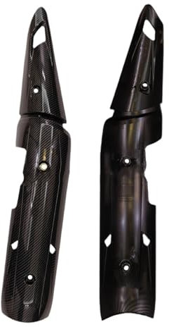 Hochtemperaturbeständiger Auspuffschutz, Karbonfaser-Optik, Motorradzubehör, einfache Montage, Korrosionsschutz, Y15ZR, geeignet für Motorrad-Auspuffschutz mit Kohlefaser-Textur