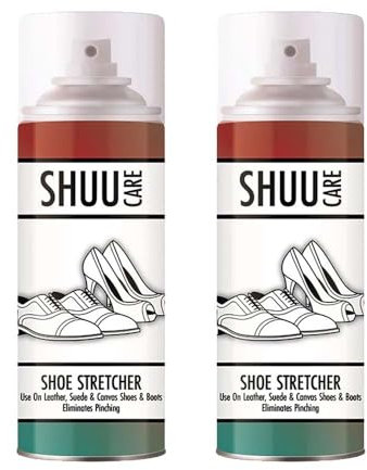 2 Pack Shoe Stretcher Spray 250ML - Shoe Care Spray Use on Leather Suede & Canvas Shoes & Boots Eliminates Pinching